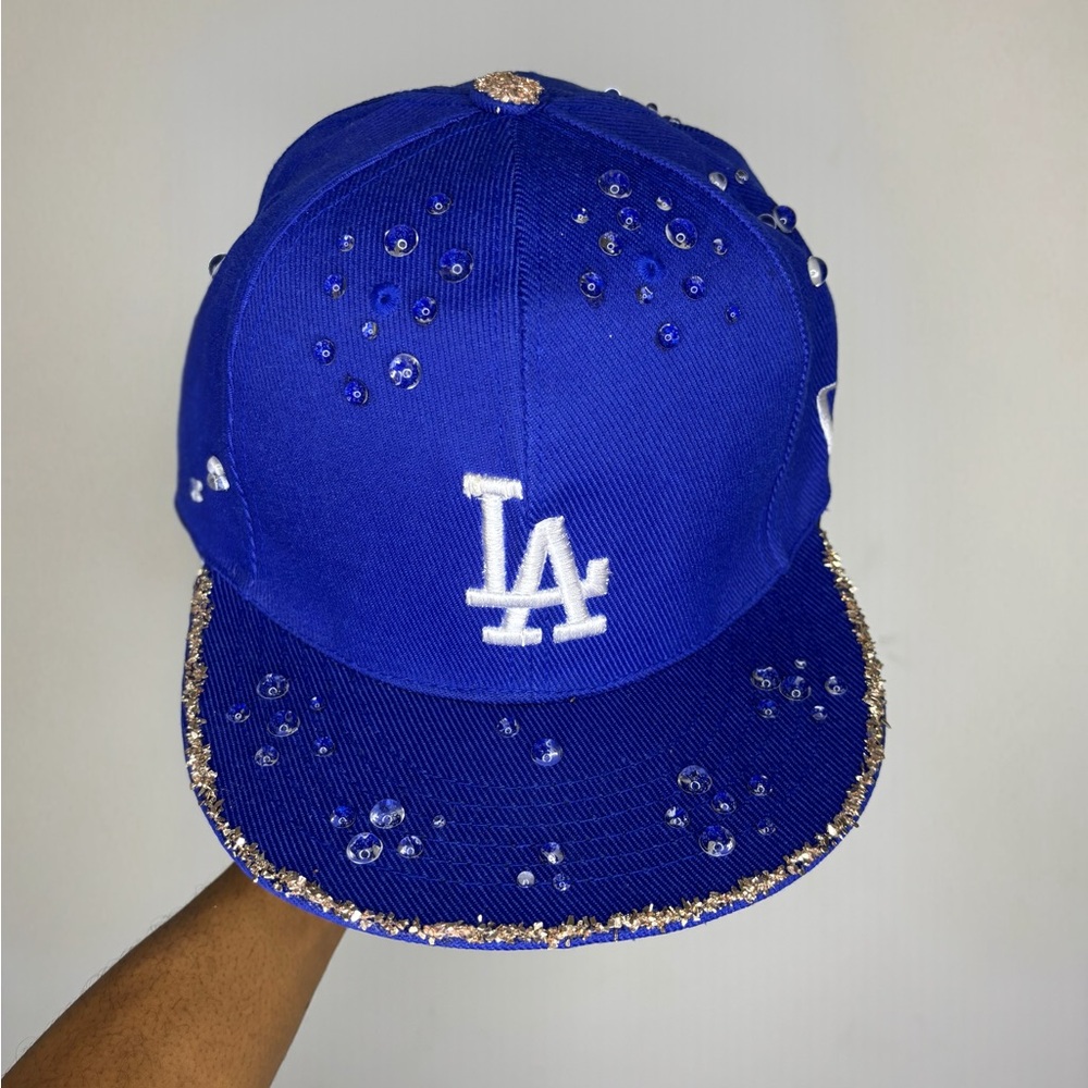 Blue Embellished Baseball Cap
